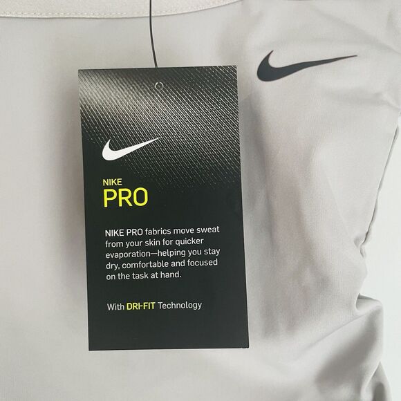 NEW Nike Pro Tight Fit Shorts Medium 2.5" Training Run Gray Dri Fit Clinching - Picture 10 of 14